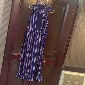 Halter neck blue dress